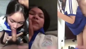 Lén ba mẹ chịch bé nữ sinh từ phòng tắm ra hiên nhà